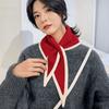 Solid Color Knitted Scarf Triangle False Collar Long Cross Scarves  Girl