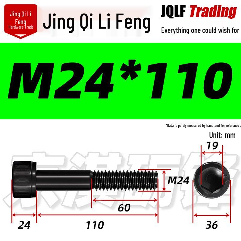 M20-M27 High Strength Blackened Hex Socket Head Cap Screw with Knurled Cylindrical Half Thread