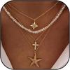Paper Clip Necklace Bow Pentagram Shell Pearl Love Denim Boots Necklace