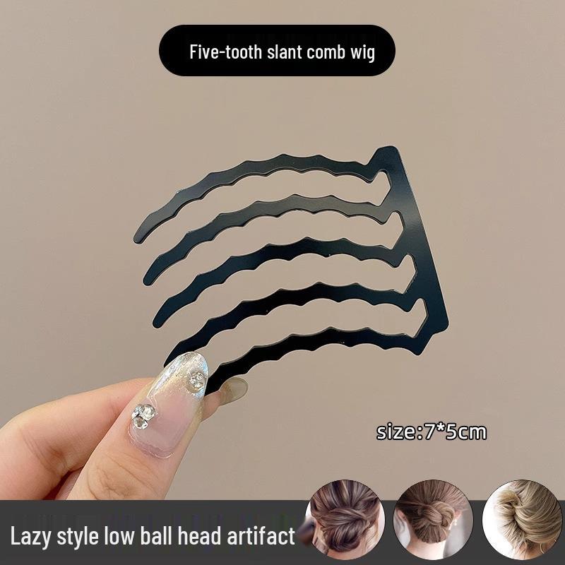 U-Shaped Fixed Hairpin with High-End Alloy Comb for Women's Updos - Ancient Style Four-Tooth Insert