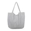 Canvas Große Tragetasche Große Kapazität Vintage Umhängetasche Gepunktete Handtasche Damen