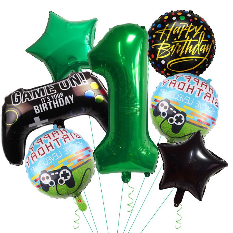 Gaming Theme Balloon Set Gamepad Aluminum Film Balloon Decoration Birthday Party Celebration Arrangement