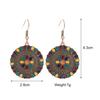 Vintage Bohemian Round Drop Earrings for Women Ethnic Simple Drop Oil Flower Shaped Temperament Earrings Female Jewelry
