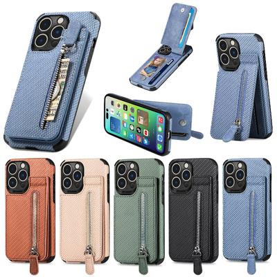 Peněženka na zip na telefon Pouzdro na telefon pro iphone 14 13 12 11 Pro Max/Samsung S23 S22 Ultra S21 FE A14 A34 A54 A13 A23 A33 A53 A12 A32 A52 Magnetický zadní kryt