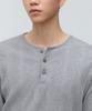 MUSINSA STANDARD Multi-Ribbed Henley Neck Long Sleeve T-Shirt [Medium Grey]