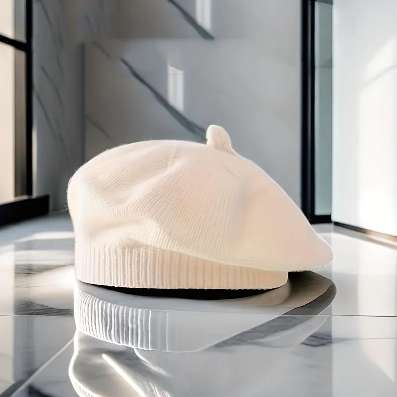 Fashion Cute Baby Knitted Beret Hat Solid Color Children's Warm Hats Autumn Winter Cap For Kids Outdoor Bonnet Accessories Gift