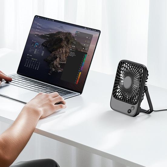 Rechargeable Portable Fan Electric Mini Fan with Brushless Motor 4 Speeds Strong Airflow