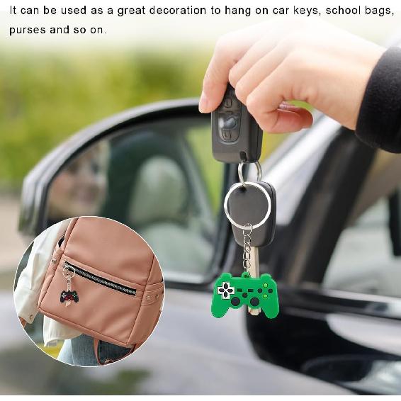 6PCS Video Game Controller Keychains, Mini Games Handle Keychain Pendant Favors, Games Controller Handle Key Ring Gift Charm for Women Men