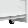 Narrow Bathroom Cabinet with Casters White Particleboard