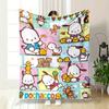 The Pattern Features Pochacco In Various Playful Scenes with Animals. for All Seasons Blanket Lunch Break Throw Gift