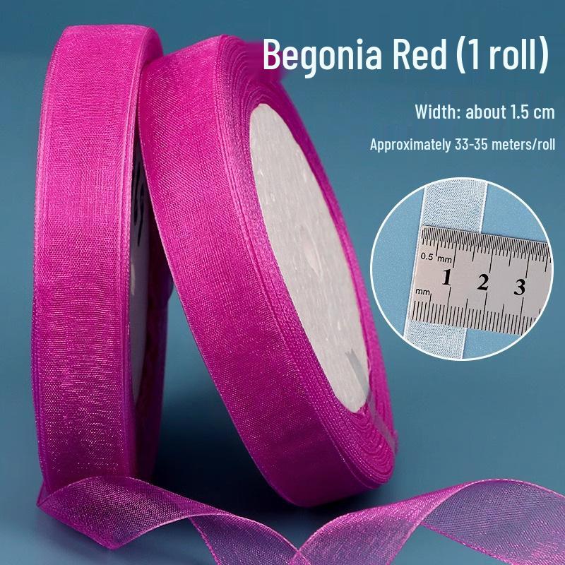 1.5cm Transparent Snow Yarn Ribbon for Gift Wrapping, DIY Crafts, Hair Accessories, and Chiffon Projects.