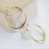 Exaggerated Dia. 33mm Gold Silver Color Hoop Dangle Earrings Cocktail Party Punk Jewelry 1 Pair