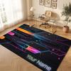 City Cyberpunk Theme Crystal Velvet Floor Rug Personalized Custom Name Text Warm Carpet Home Decoration