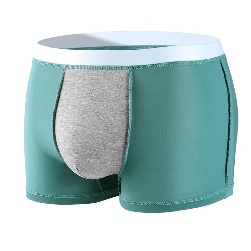 Men's Summer Antibacterial Ice Silk Seamless Boxer Briefs - Breathable, Ultra-Thin, Solid Color, Plus Size