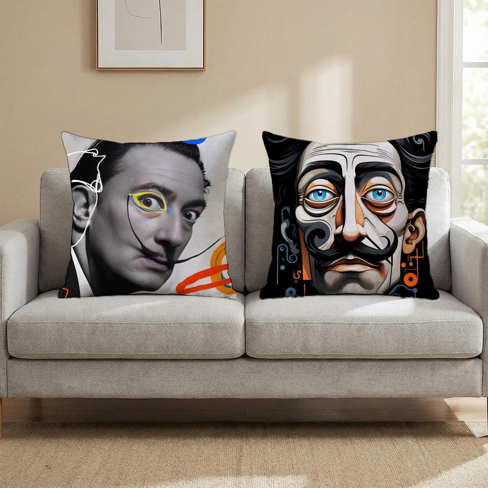 S-Salvador Dali Cushion Cover Multi-Scene Pillow Cover for Home & Car - Reversible, Soft & Durable for Daily Use