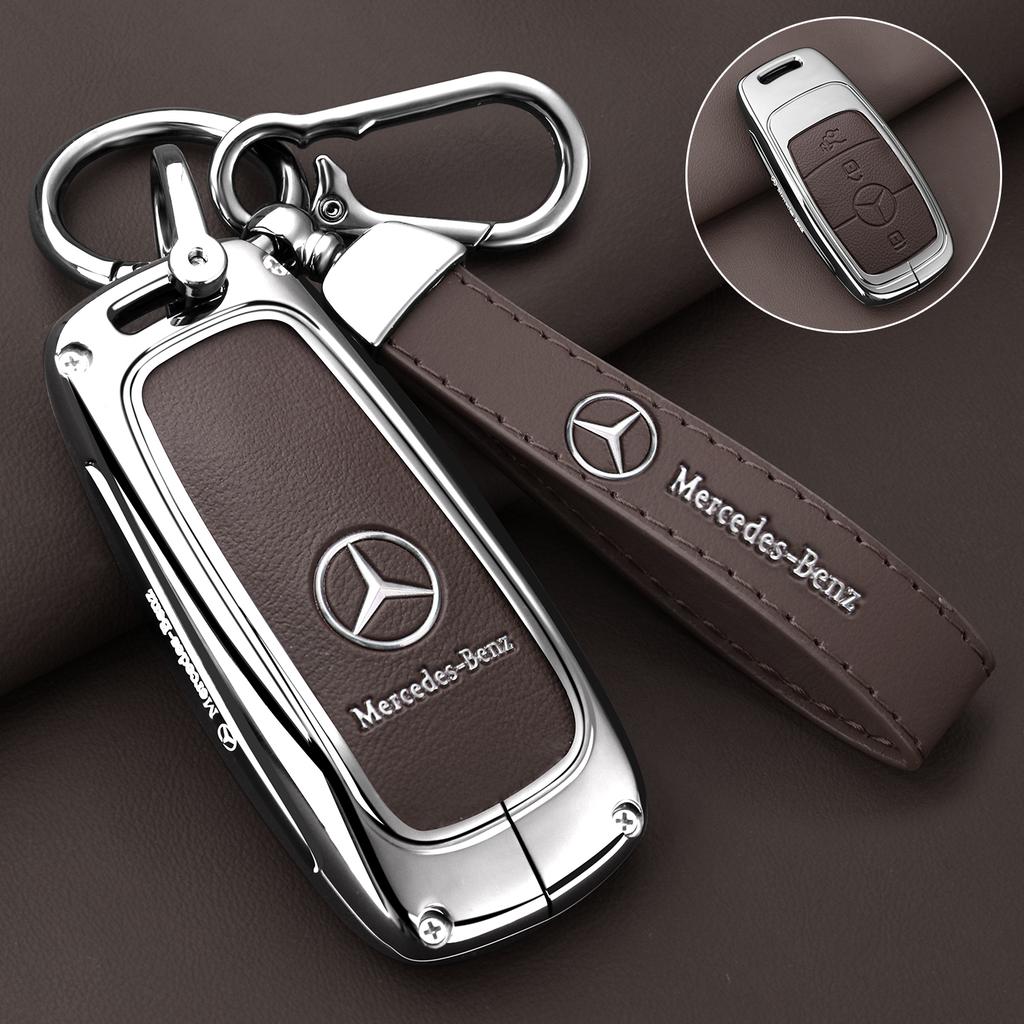 CVSD2 Zinc Alloy Leather Car Key Case Cover Shell For Mercedes Benz A C E S G GLS CLA Class W213 W203 W211 W205 W177X167 W204 Keychain