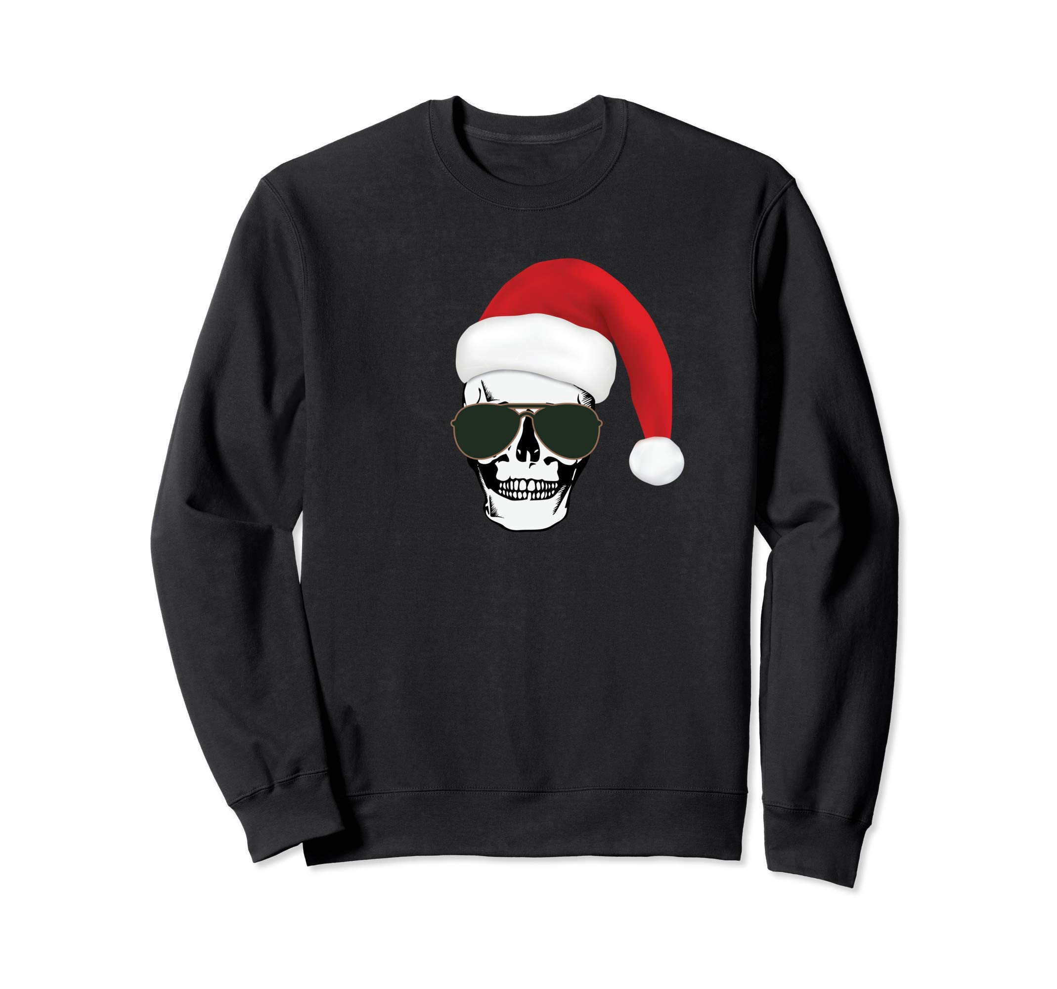 

Skull in skull in santa hat for christmas holidays sunglasses,