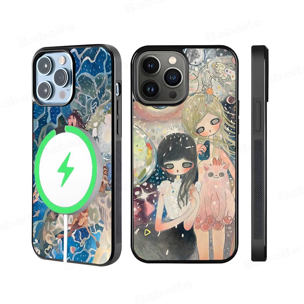 Aya Takano Paintings For Magsafe Magnetic Phone Case For IPhone 17 16 15 14 13 12 11 Plus Pro Max PC+TPU Cover