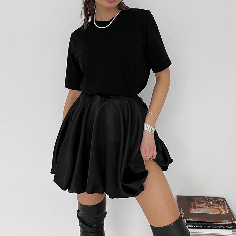 Купить Весенне-летняя модная атласная плиссированная юбка, женская ...