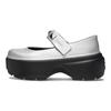 Crocs Fashionable Comfortable Simple Thick Sole Mary Jane Shoes Women Shoes Silver 210437-040