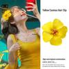 Yellow Frangipani Hibiscus Hair Clip - Tropical Beach Vacation Accessory