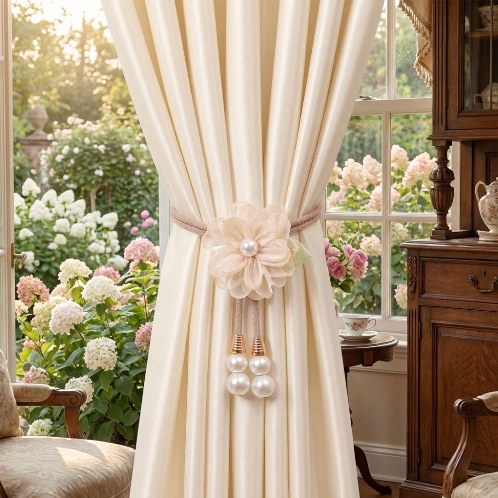 Beautifully Pearl Curtain Tieback with Pearl Pendant Curtain Buckle Curtain Binding  Bedroom