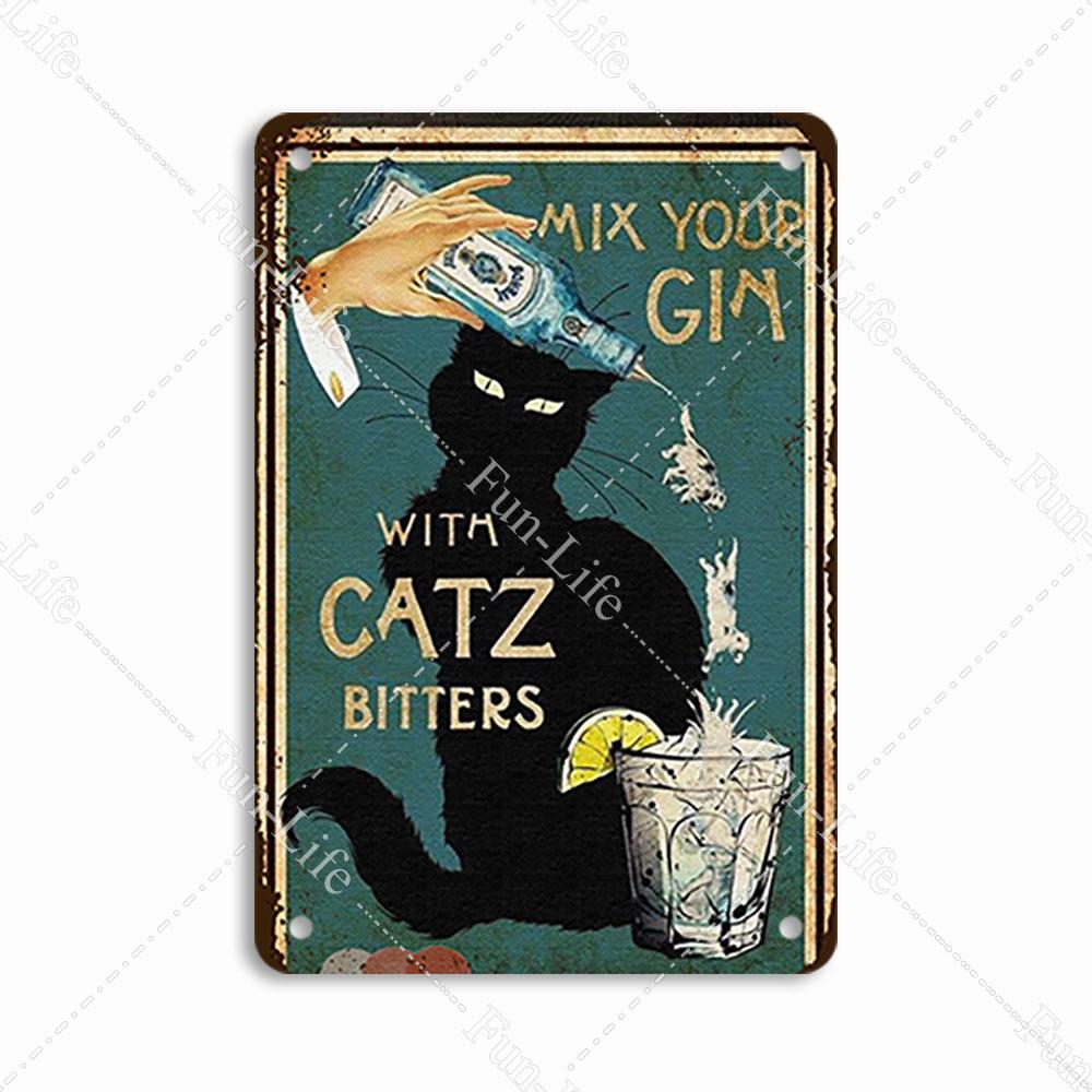 Vintage Cat Metal Sign Poster, Home Decor, Retro Animals Tin Sign, Living Room, Pet Shop, Bar, Hotel, 20x30cm