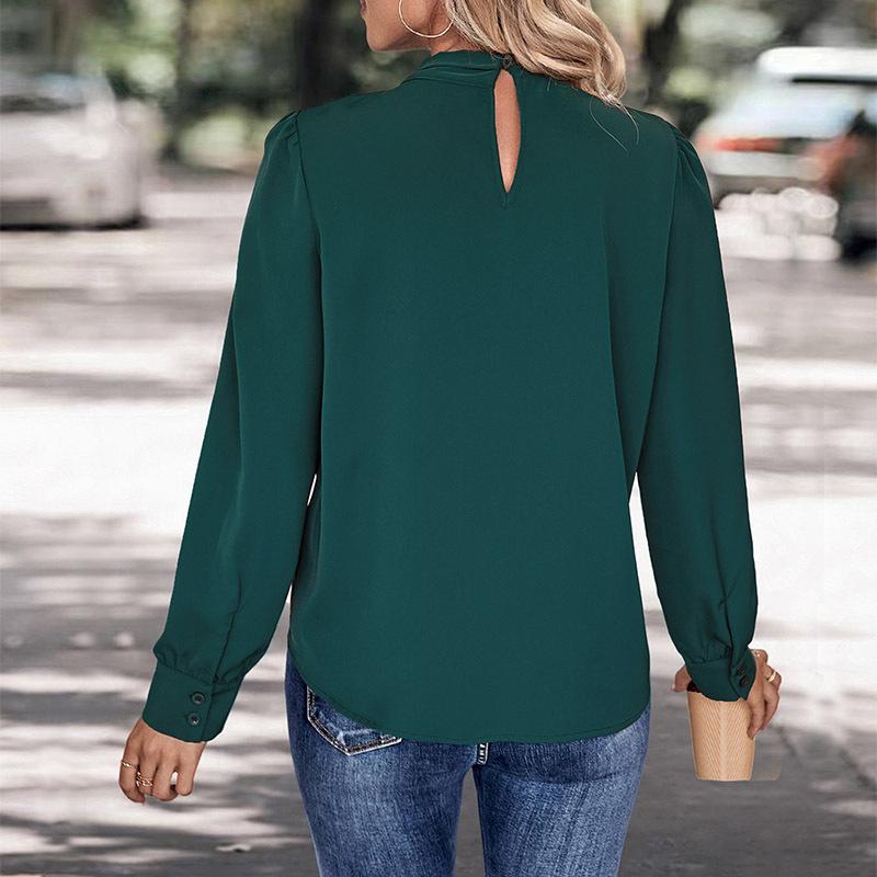 Women's Fashion Casual Fall Winter Solid Color Print Long Sleeve Pullovers & Long Sleeves