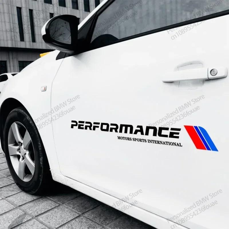 2 Stück Auto Performance Logo Auto Tür Seitenleiste Streifen Dekoration Aufkleber Für Bmw M Performance X1 X3 X4 X5 E87 F20 E36 E46 E90