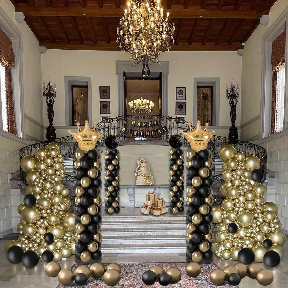 2sets Balloon Column Stand Kit 6.75ft Height Adjustable Balloon Arch Kit with 2 Ballon Garland Strip Metal Telescopic Pillar Balloon Stand Birthday