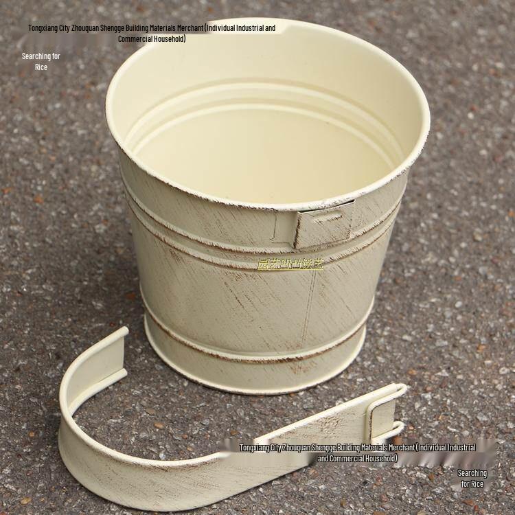 Thickened Iron Hanging Flower Pot with Hook - Japanese Zakka Style for Balcony Display