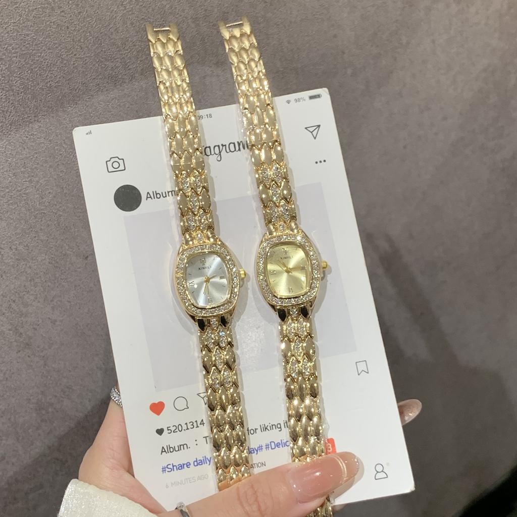 26 Temperament Business Damen Stahlarmband Armbanduhr Beamter Student Luxus Diamantbesetzt Leichter Luxus Exquisit Quarz