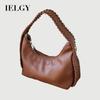 Woven Texture Fashion Underarm Bag Solid Color All-Match Crescent Bag Simple Trendy Portable One-Shoulder