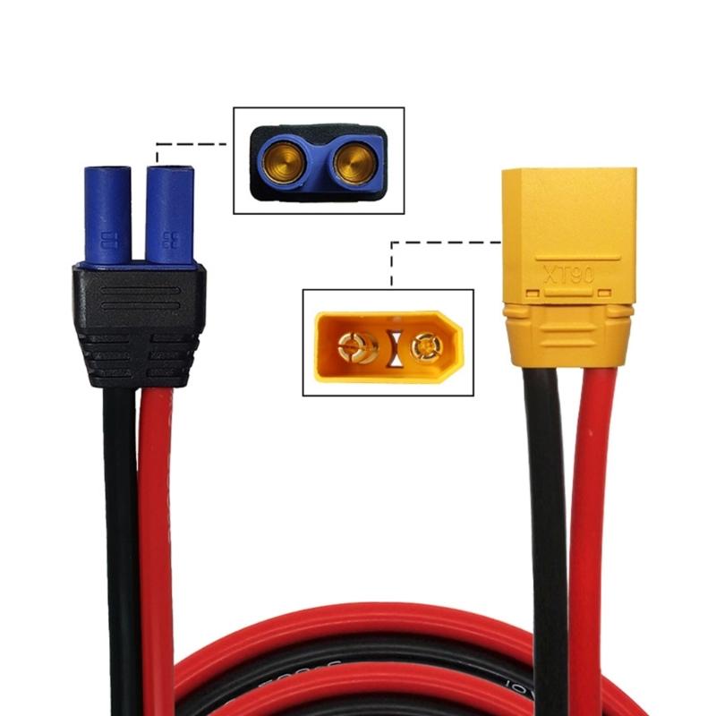 EC5 to XT90 Cable XT90 Male to EC5 Female Connectors Power Cable for Efficient Battery Charging in FPV Models 35cm