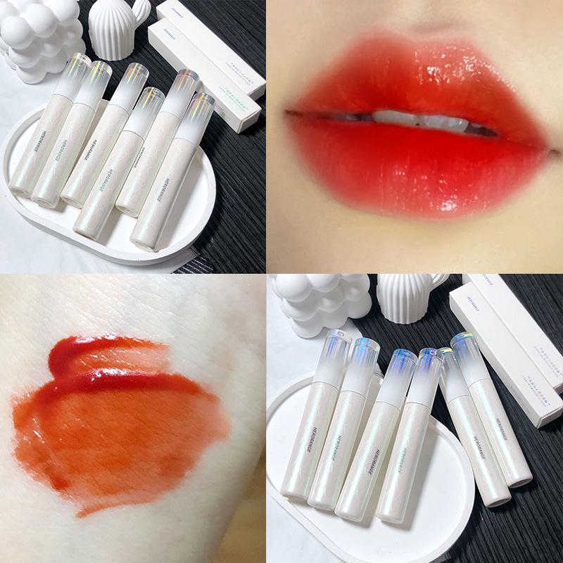 HER ORANGE ~ Shimmering Mirror Water Lip Glaze Wave Light Clear Lipstick Into Film Lip Color