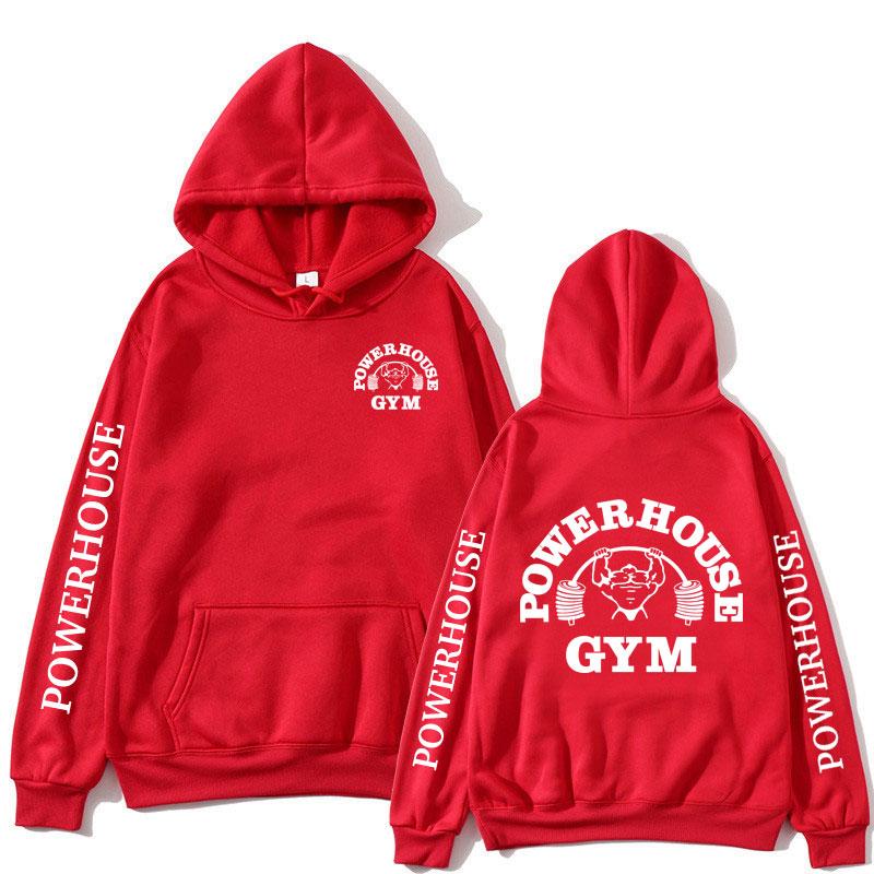 

Толстовка с логотипом Powerhouse Gym Harajuku для мужчин и женщин, толстовки для фитнеса, негабаритная эстетичная толстовка с длинными рукавами, спортивная уличная одежда S