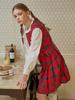 Illustrious Illusion Red Check Pleated Dress