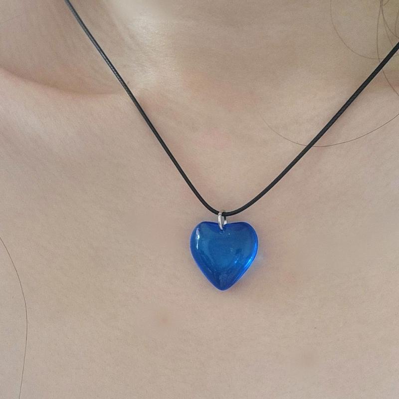 Fashion Trend Niche Sense Loves Pendant Collarbone Chain Temperament Simple Cold Wind Adjustable Black Rope Necklace