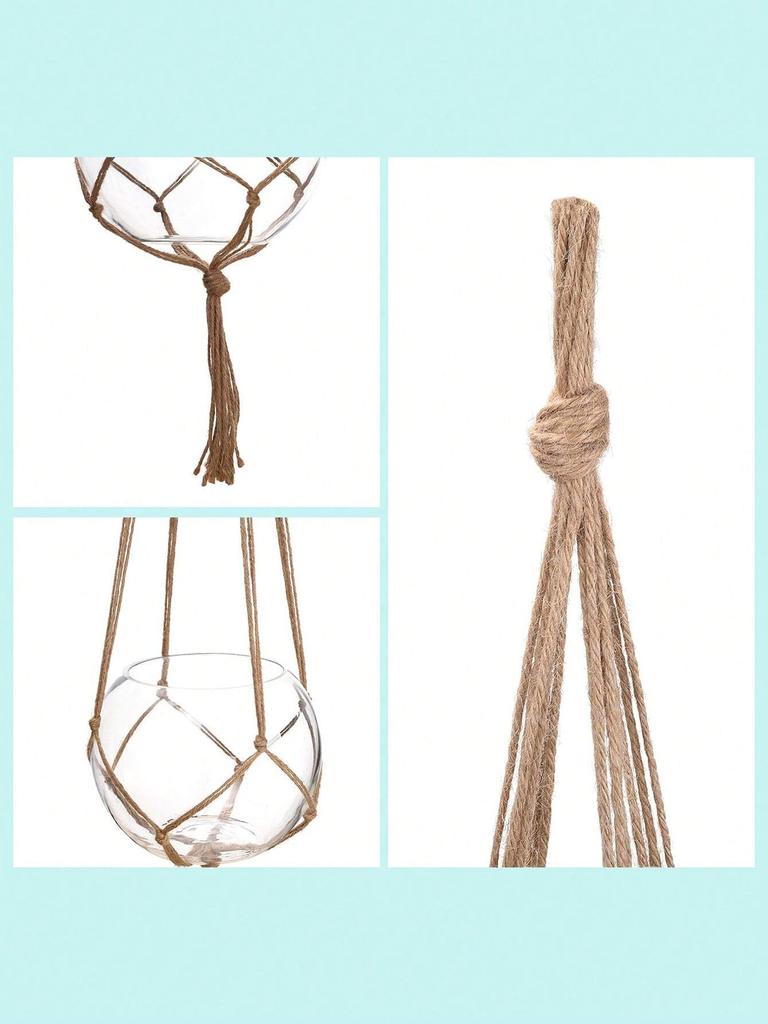 1/2pcs Macrame Plant Hanger Modern Tassel Detail Plant Hangers Indoor Flower Pot Holder For Plants Wall Window Outdoor Bedroom