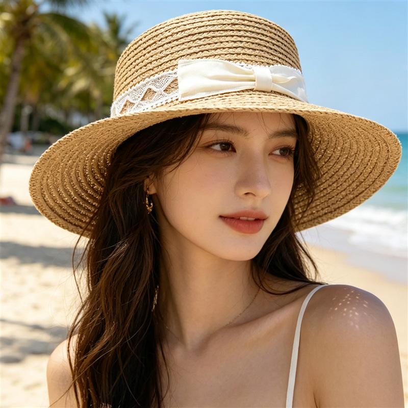 Lafite Hat Spring and Summer European and American Straw Hat Mountaineering Travel Vacation Upturned Edge Beach Straw Hat Performance Jazz Hat