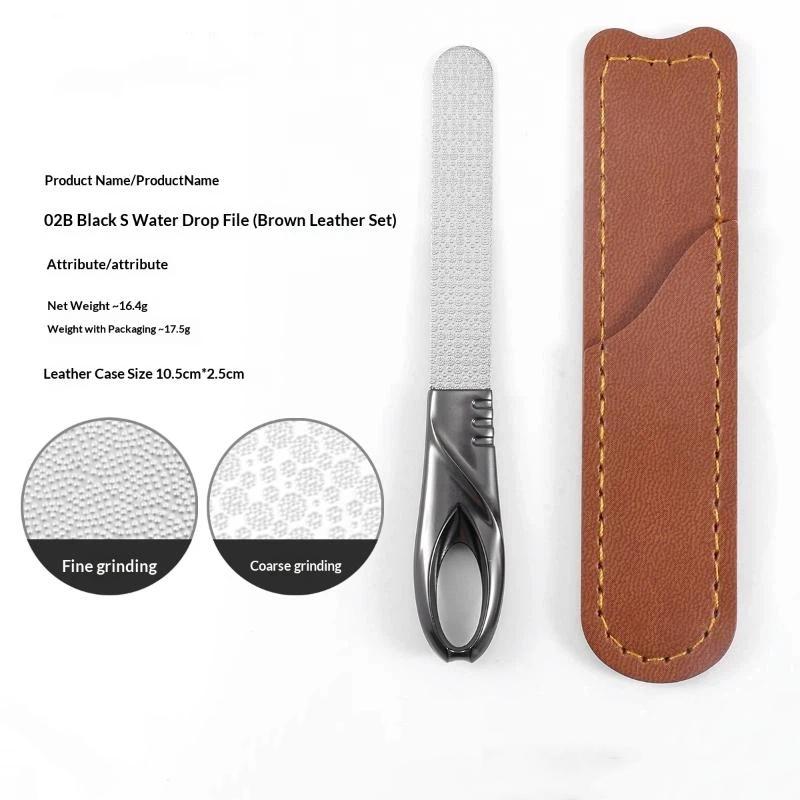 Stainless Steel Diamond Grit Nail File Hypoallergenic Durable Manicure Tool for Natural Acrylic Gel Nails Grooming