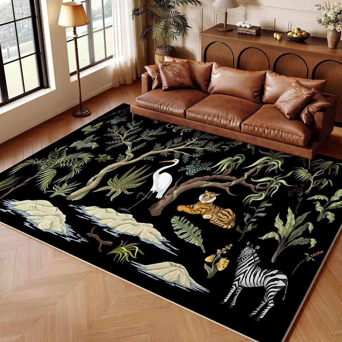 

Джунглі тварин мультфільм дитина килим килим для дому вітальня спальня диван ковдра декор ігрова зона килим скандинавський нековзний килимок для підлоги 60*90cm