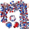 Twist Garland Patriotic Glitter Garland Red White Blue Colors Pentagram Color Bars Star Tinsel Garland Glitter Decor