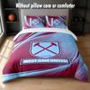 West Ham United Fotbalový Design Postel Povlečení Sada 1 Povlak na Peřinu + 2 Povlaky na Polštář Měkké Prodyšné Domácí Ložní Prádlo