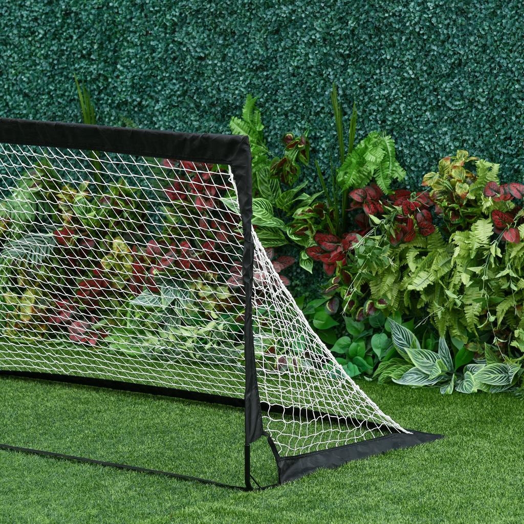 Set of 2 Football Goal Net 6 X 3 Ft Foldable Outdoor Sport Training Teens Adults Football with Carrying Bag Black