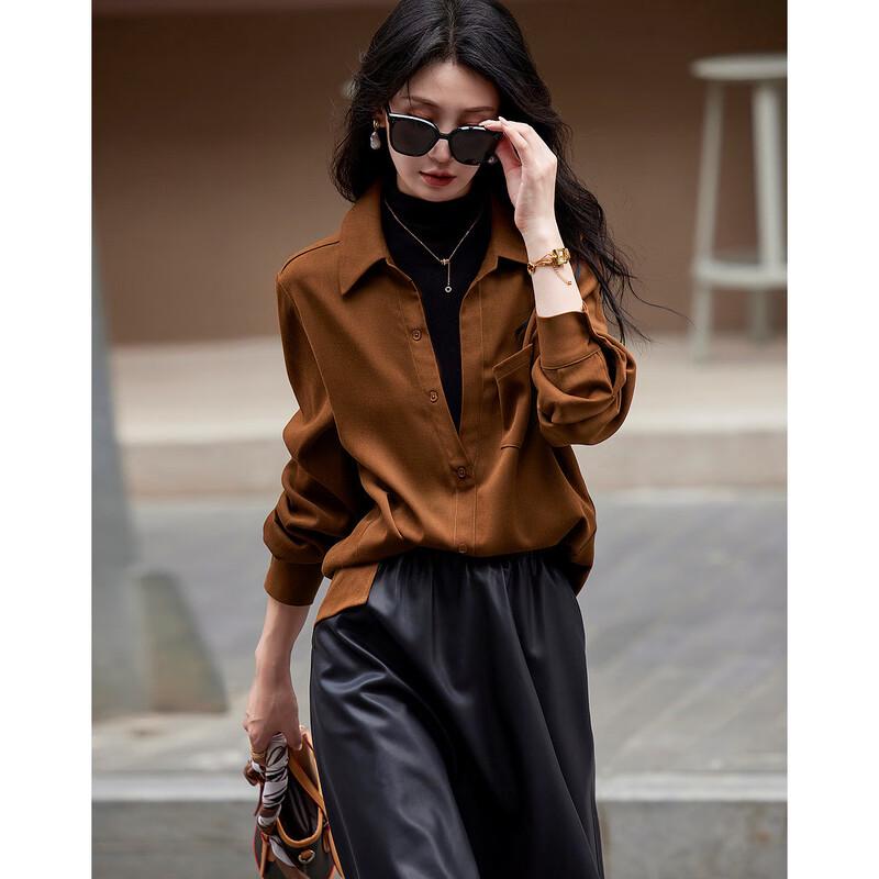 Demana Women s Retro Brushed Long Sleeve Shirt S