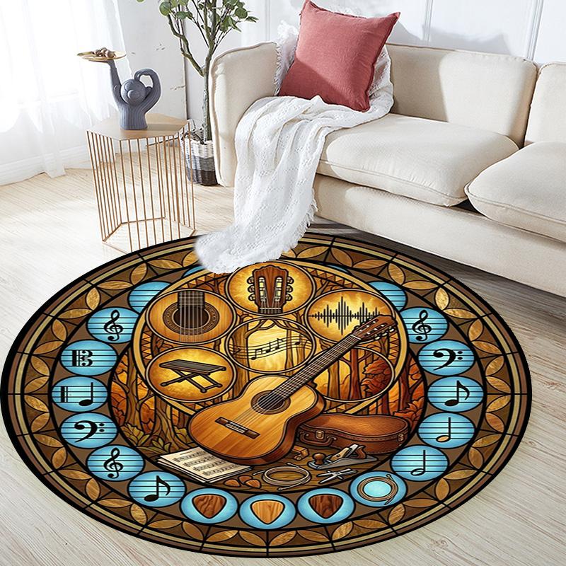 Celtic Musical Harmony Round Area Rug Under Office Chairs Bedroom Living Room Home Decor