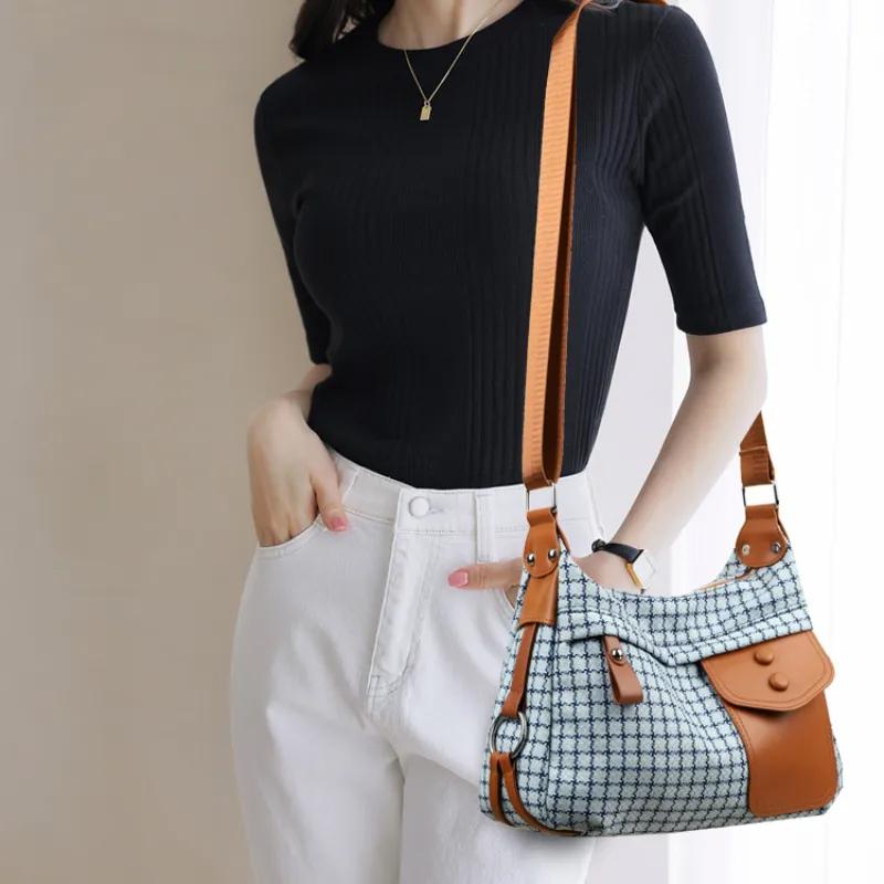 Ladies Multi-Pocket Messenger Bag High Quality Soft PU Leather Shoulder Bags Casual Crossbody Bags For Women 2024 New Tote