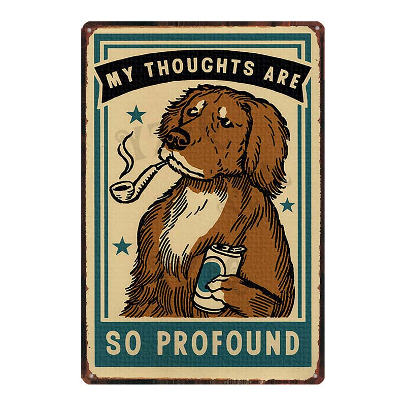 Cat And Dog Diet Funny Picture Metal Tin Signs Plaque Vintage Wall Bar Home Art Pet Shop Decor Customizable 30X20CM DU-7090A
