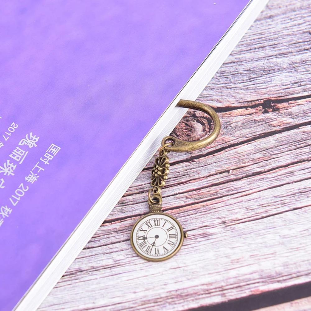 Metal Pocket Watch Bookmark Alloy Metal Page Marker Portable Vintage Bookmark Office